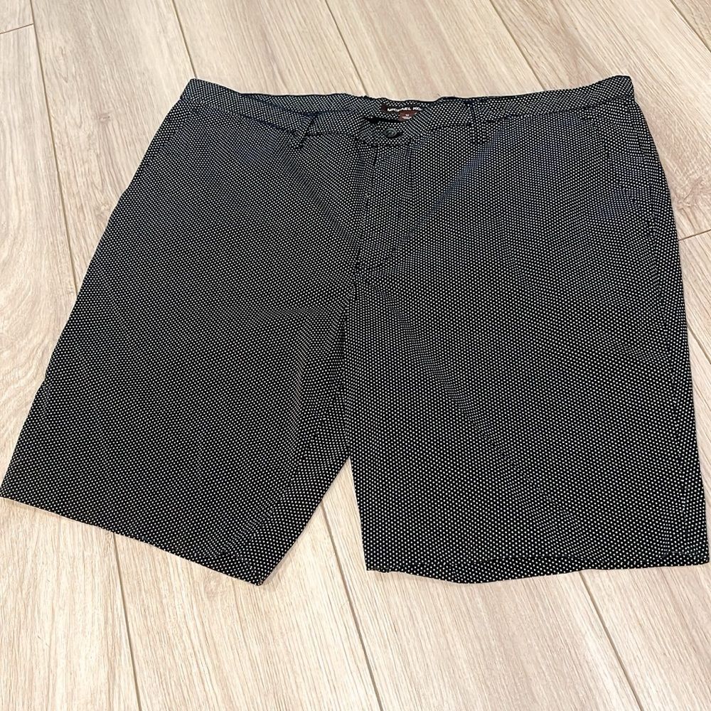 Michael Kors Black and White Flat Front Shorts